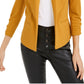 Bar III Blazer feminino franzido amarelo tamanho médio