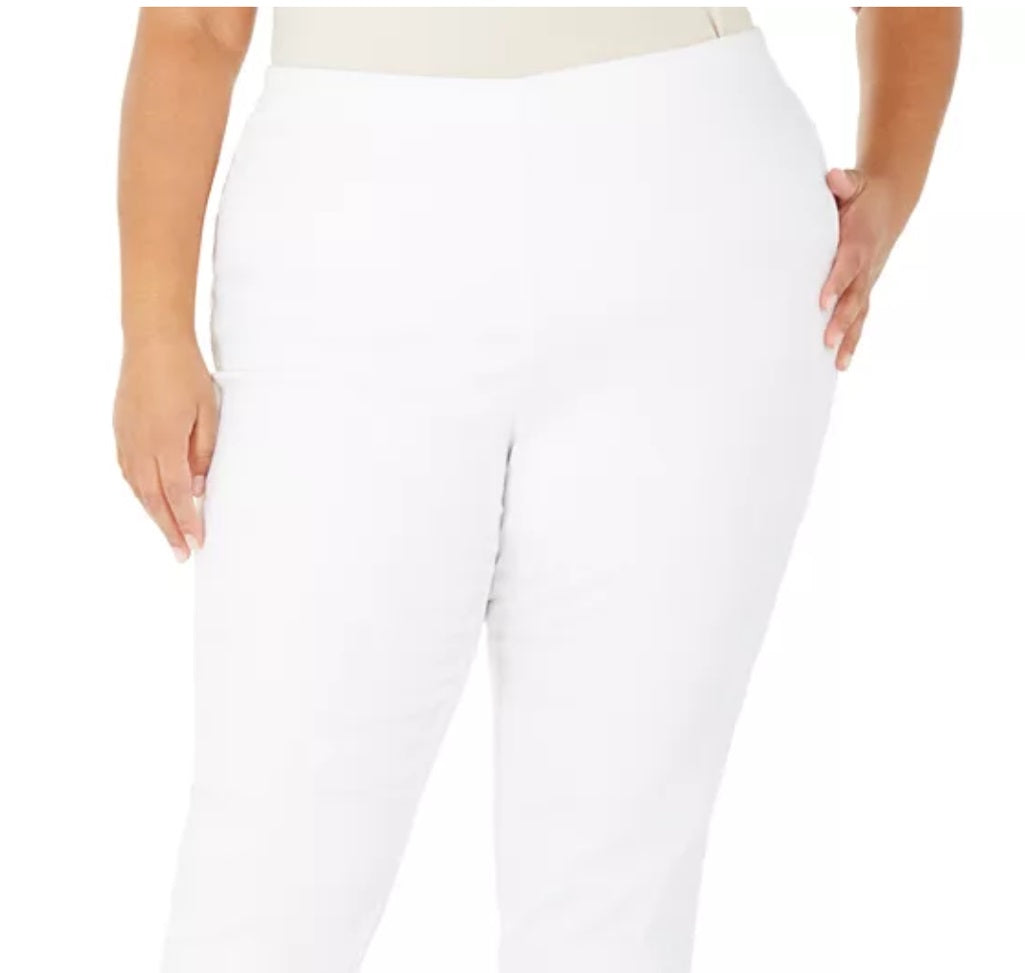 Calça skinny feminina Charter Club, branca, tamanho 22W