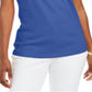 Regata feminina Karen Scott de algodão com gola quadrada, azul, tamanho extragrande
