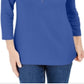 Camisa Henley Manga 3/4 Feminina Karen Scott Azul Tamanho P