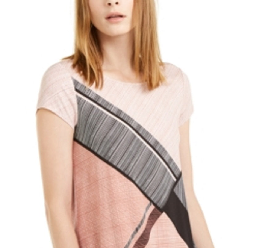 Camiseta estampada feminina Alfani rosa tamanho X-S