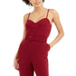 Macacão feminino Bar III de crepe com cinto, vermelho, tamanho 4