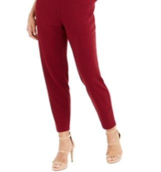 Macacão feminino Bar III de crepe com cinto, vermelho, tamanho 4