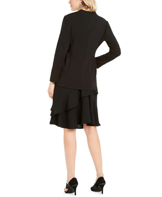 Blazer feminino Alfani sem gola e com amarração na cintura, preto, tamanho 18