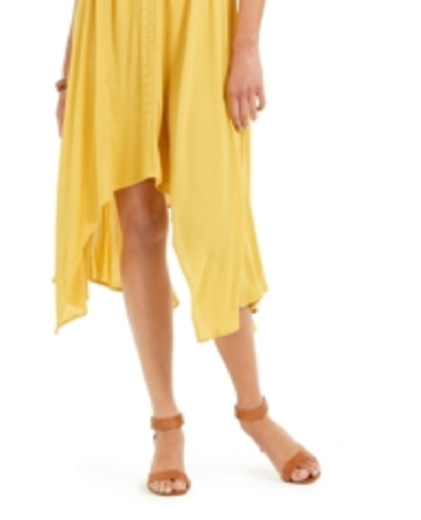 Vestido feminino estilo &amp; co com bainha de lenço, amarelo, tamanho extrapequeno