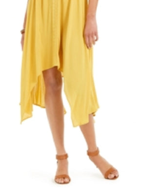 Vestido feminino estilo &amp; co com bainha de lenço, amarelo, tamanho extrapequeno