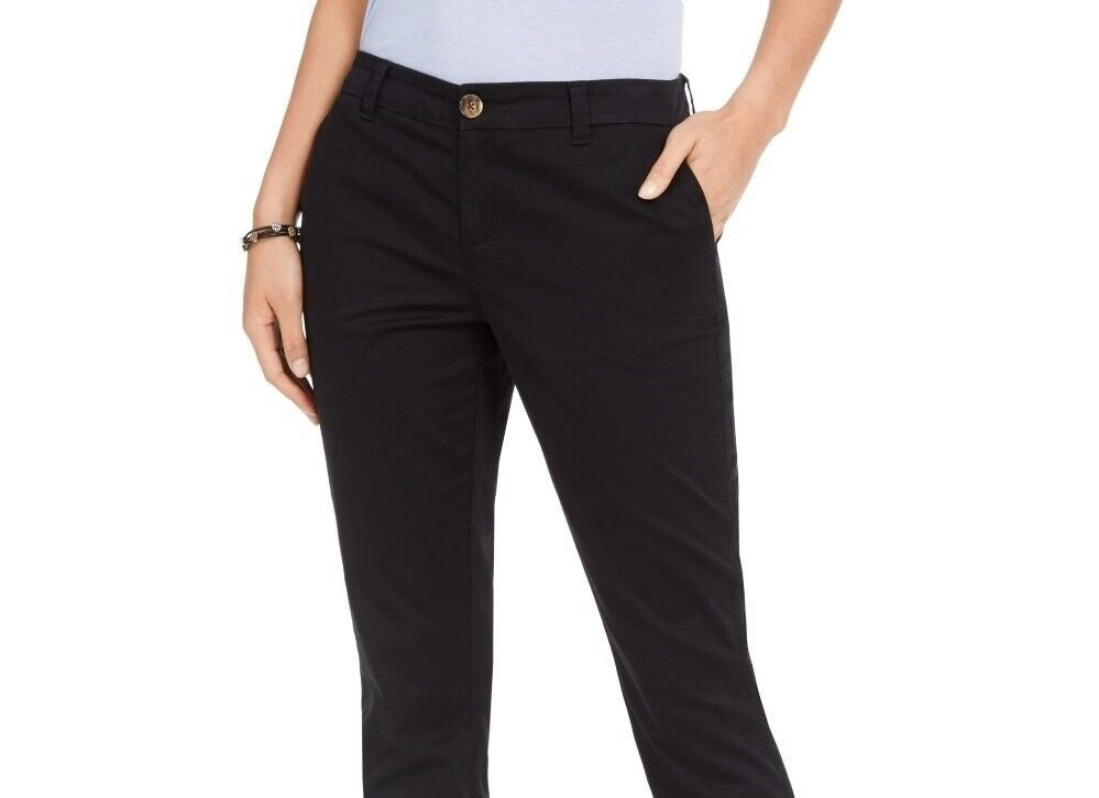 Calça Chino Bootcut de Algodão Feminina Style &amp; Co Preta Tamanho 4