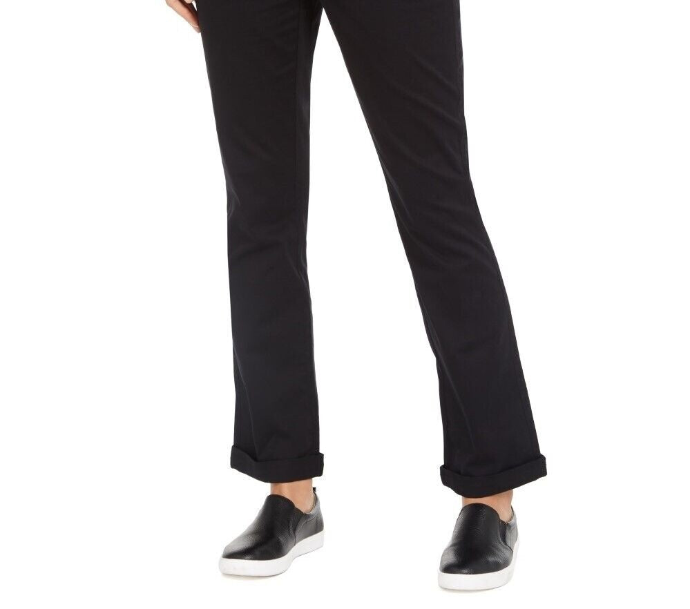 Calça Chino Bootcut de Algodão Feminina Style &amp; Co Preta Tamanho 4