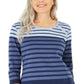 Karen Scott Blusa Feminina Listrada Colorblock com Rebites Azul Tamanho X-G