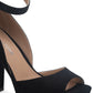 Sandálias plataforma femininas Sun + Stone Reeta Block Heel, pretas, tamanho 5,5 M