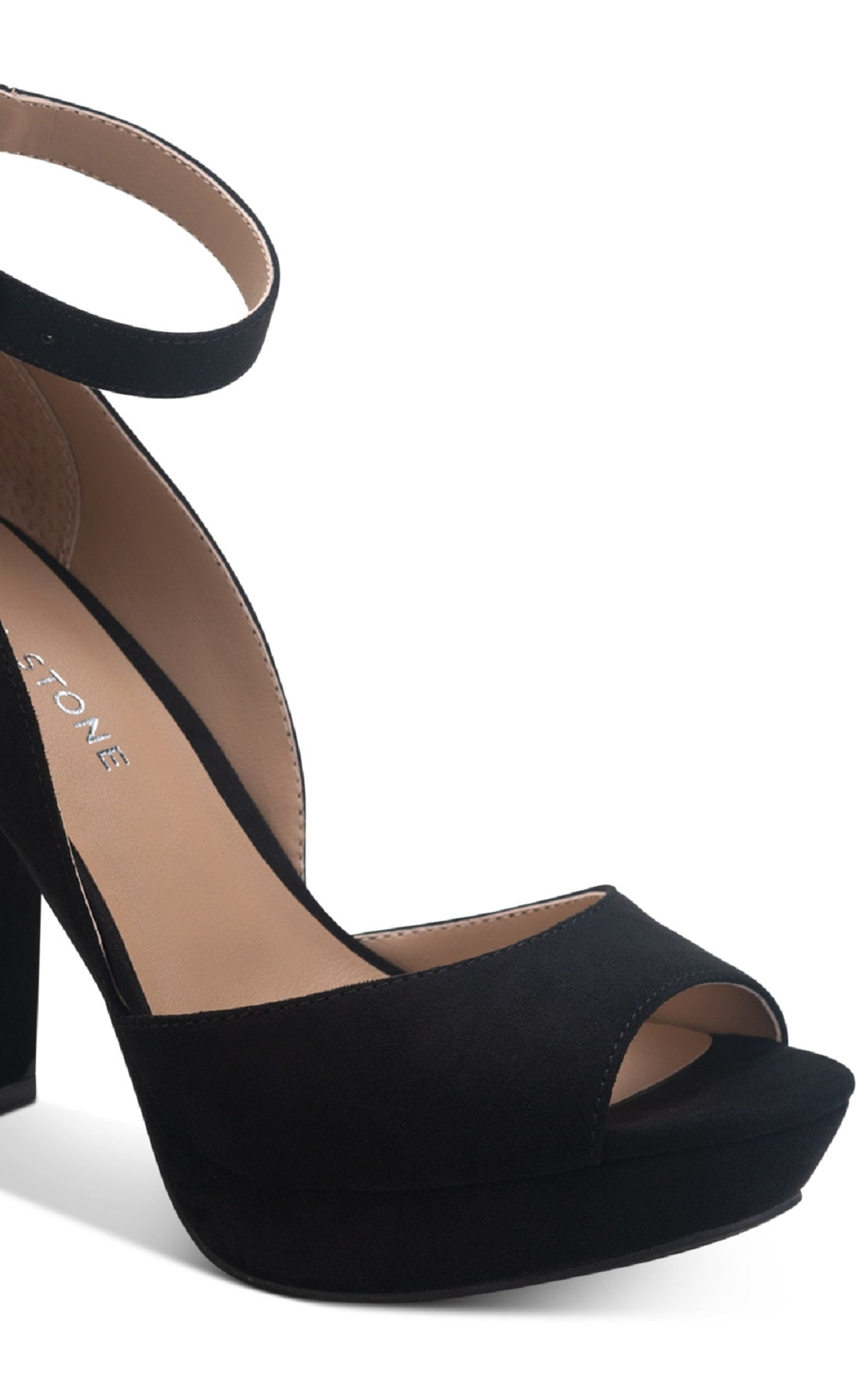 Sandálias plataforma femininas Sun + Stone Reeta Block Heel, pretas, tamanho 5,5 M