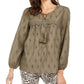 Blusa feminina com ilhós Style &amp; Co, verde, tamanho 1X