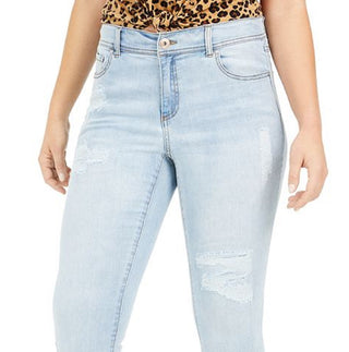 Calça jeans skinny feminina Curvy Rip &amp; Repair da INC International Concepts, azul, tamanho 10