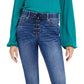Calça jeans skinny feminina INC International Concepts com cadarço, azul, tamanho 0
