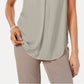 Blusa feminina Alfani de cetim com decote em V, túnica lisa, cinza, tamanho grande