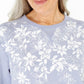 Blusa de lã com estampa floral feminina Karen Scott, azul, tamanho pequeno
