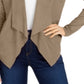 INC International Concepts Suéter Feminino Camurça Sintética Mix Mídia Cardigan Marrom Tamanho Grande