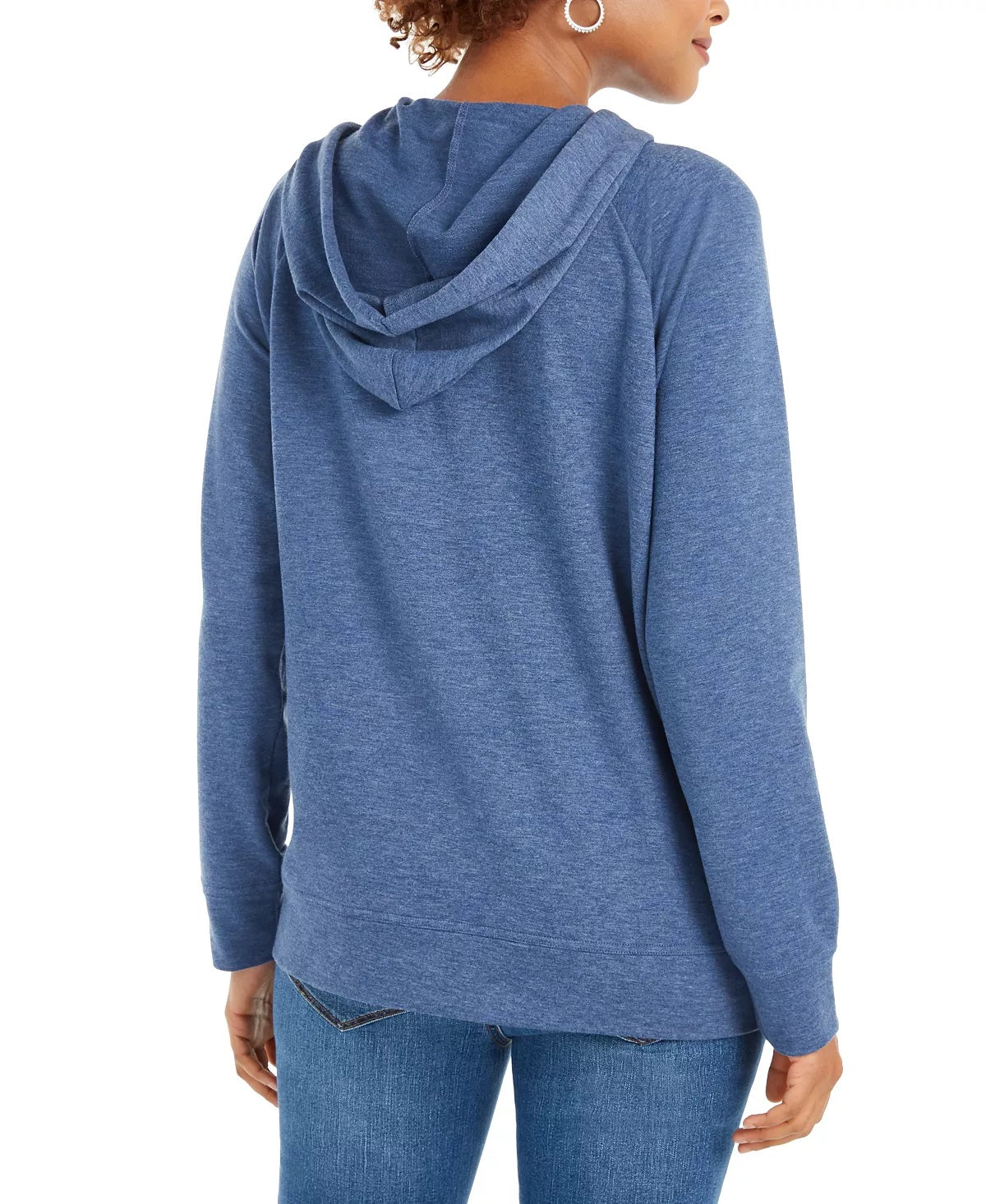 Moletom feminino de manga comprida Style &amp; Co, azul, tamanho grande