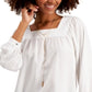 Top feminino com decote quadrado estilo &amp; co, branco, tamanho grande