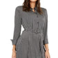 Vestido Alfani Feminino Estampado com Cinto e Saia Flare Preto Tamanho 16