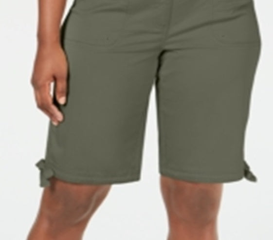 Shorts Karen Scott Feminino com Punhos Laçados e Cordão Verde Tamanho 18
