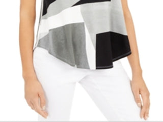 Camiseta feminina estampada Alfani cinza tamanho médio