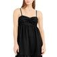 Vestido MIDI feminino com frente torcida e mistura de linho da INC International Concepts, preto, tamanho médio