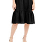 Vestido MIDI feminino com frente torcida e mistura de linho da INC International Concepts, preto, tamanho médio