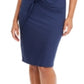 Vestido midi de cetim franzido feminino INC International Concepts, azul, tamanho grande