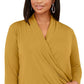 INC International Concepts Blusa feminina com sobrepeliz frontal, amarela, tamanho 0X