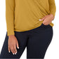 INC International Concepts Blusa feminina com sobrepeliz frontal, amarela, tamanho 0X
