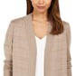 Karen Scott Cardigan Pointelle Aberto Frente Feminino Marrom Tamanho P