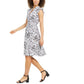 Vestido feminino estampado com amarração na cintura, preto, tamanho 16, Charter Club