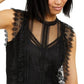 Top de renda feminino INC International Concepts, preto, tamanho grande