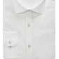 Camisa social masculina Bar III de algodão orgânico com estampa coral em tons de tom, corte slim, branca, tamanho médio