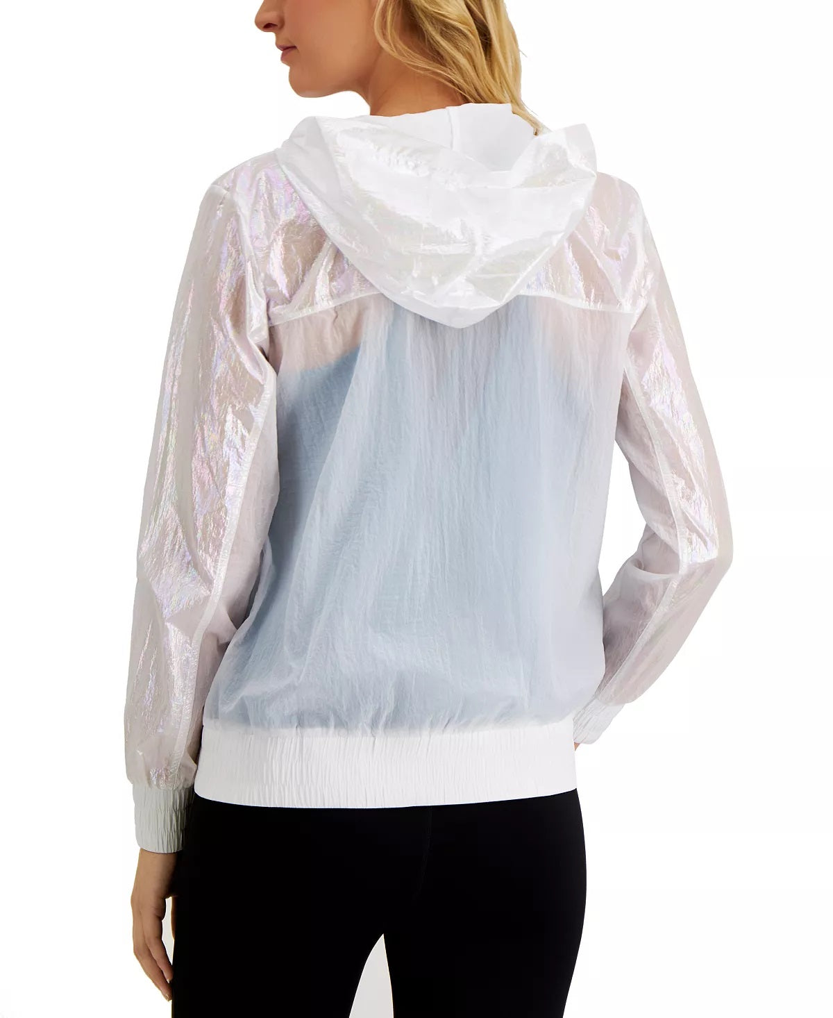 Jaqueta de malha com capuz feminina ID Ideology, branca, tamanho pequeno