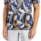Camisa masculina com estampa de folhas Tasso Elba, azul, tamanho X-G