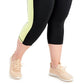 Legging curta com bolso Stash de cintura média e bloco de cores ID Ideology feminina, preta, tamanho 1X