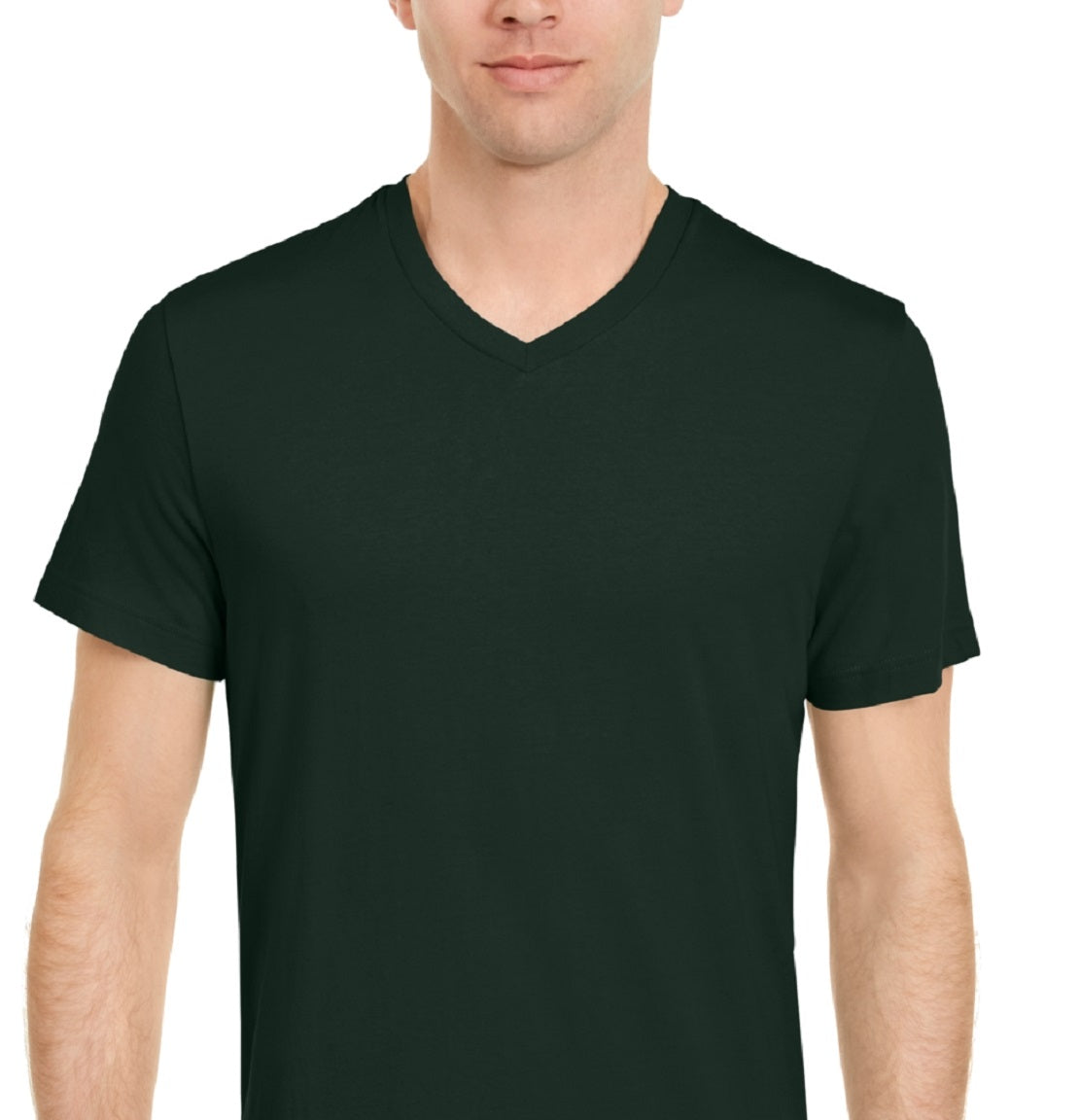 Camiseta masculina com decote em V sólida, tamanho XXX-G, verde, Club Room