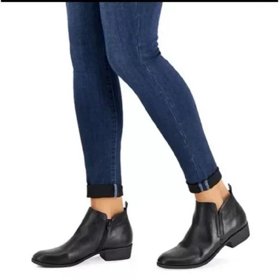 Botas femininas Cadee da Sun + Stone, pretas, tamanho 7,5 M