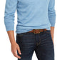 Suéter masculino Club Room com decote em V e mistura de lã merino, azul, tamanho XX-G