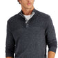 Suéter masculino Club Room com gola falsa e ajuste clássico de algodão, cinza, tamanho pequeno