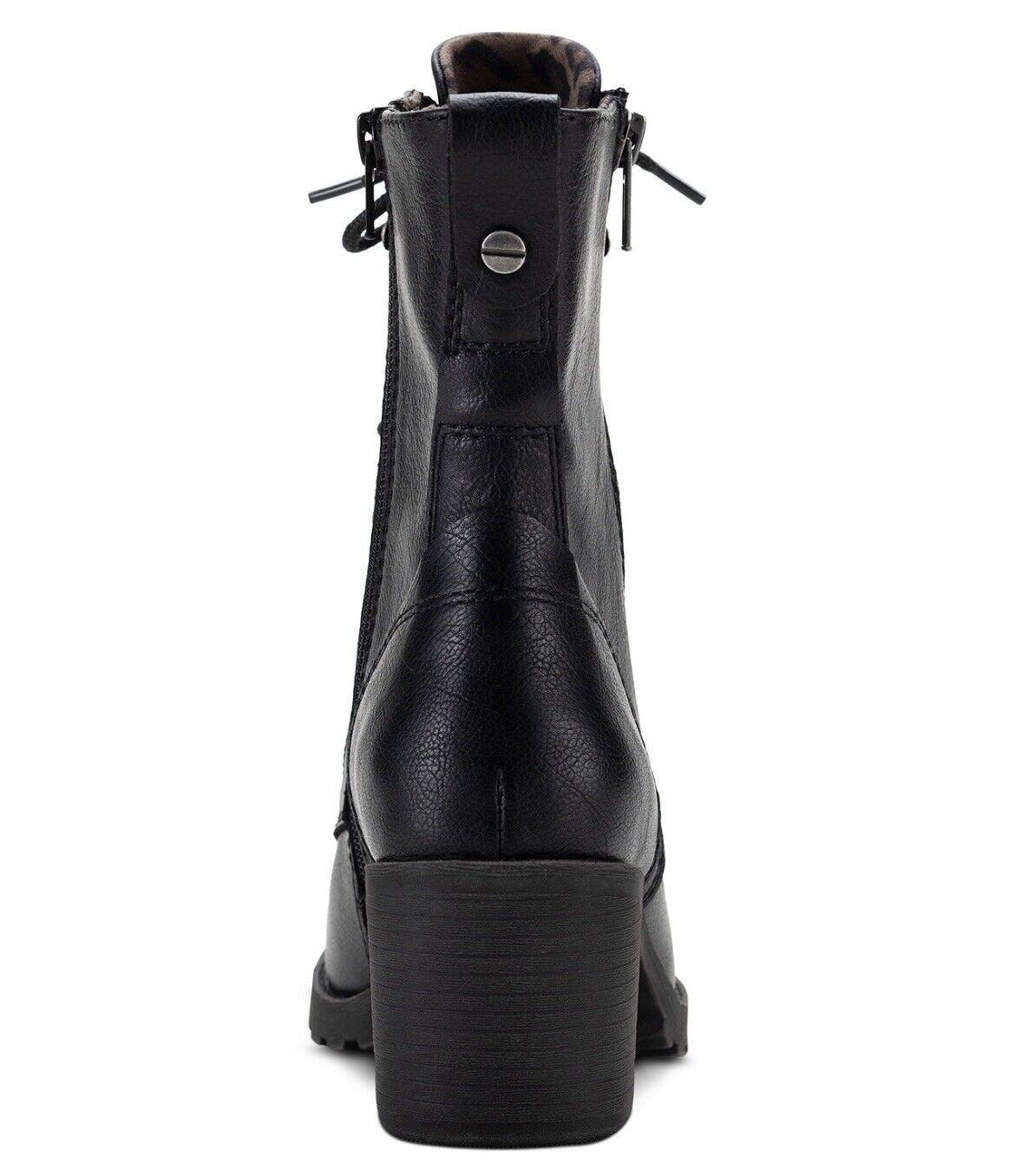 Botas de caminhada femininas Sun + Stone Sloanie com cadarço e sola de tachas, pretas, tamanho 9,5 M