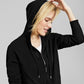 Moletom com capuz feminino de cashmere com zíper Charter Club, preto, tamanho médio