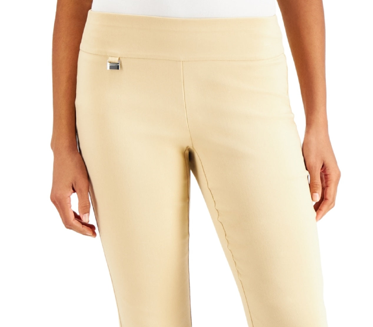 Calça Capri Essential Pull On Feminina Alfani com Controle de Barriga Marrom Tamanho 10