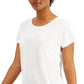 Camiseta feminina com decote redondo ID Ideology, branca, tamanho X-G