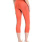ID Ideology Leggings Cropped Femininas Cintura Alta Bolso Lateral Laranja Tamanho Médio