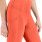 ID Ideology Leggings Cropped Femininas Cintura Alta Bolso Lateral Laranja Tamanho Médio
