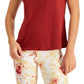 Camiseta feminina ID Ideology com gola redonda perfurada, vermelha, tamanho X-S