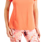 Camiseta feminina ID Ideology com gola redonda perfurada, laranja, tamanho X-S